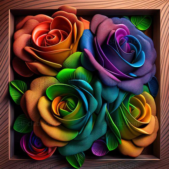 Rainbow roses